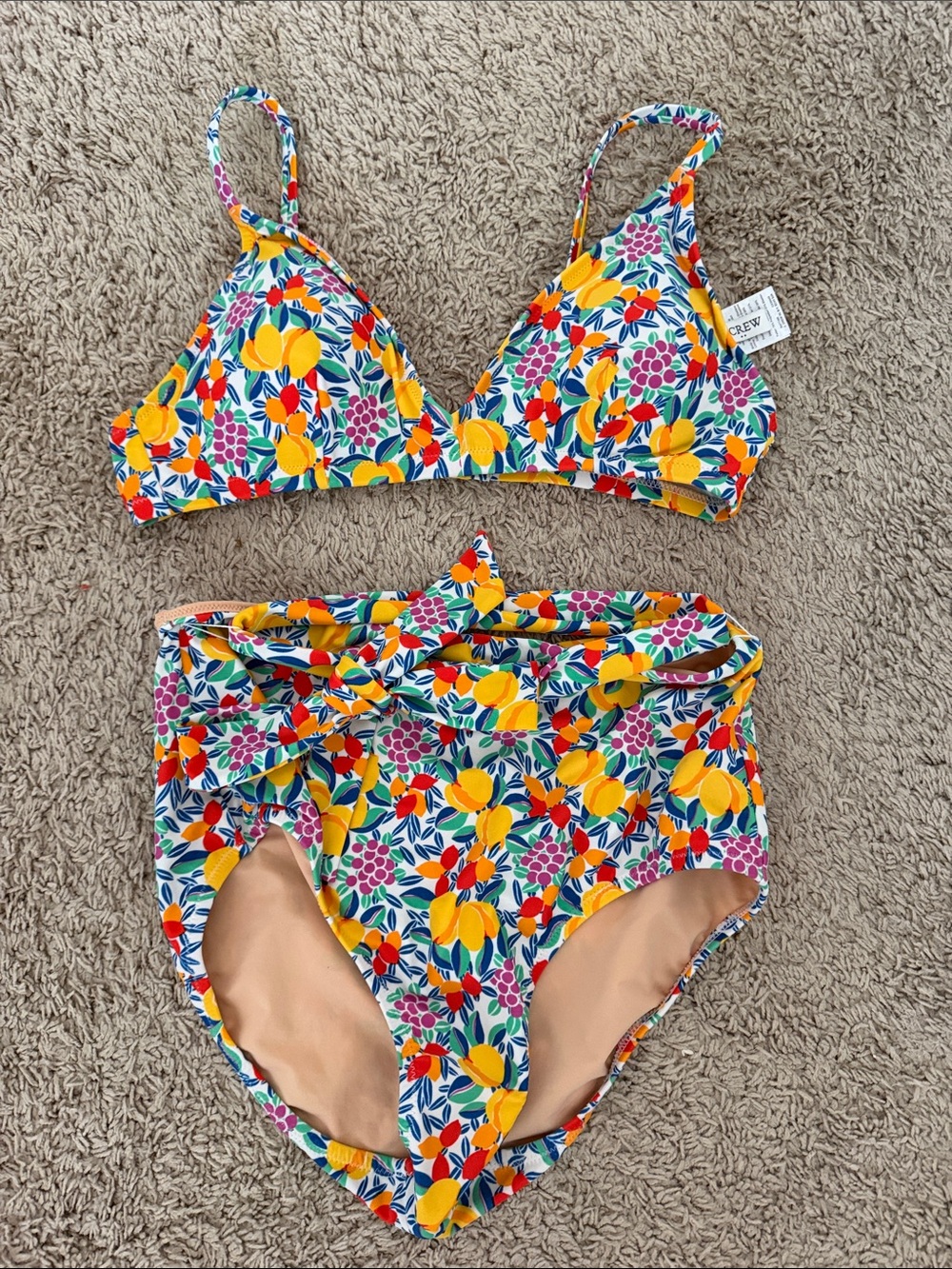 J. Crew Yellow Floral High-Waist Bikini Set